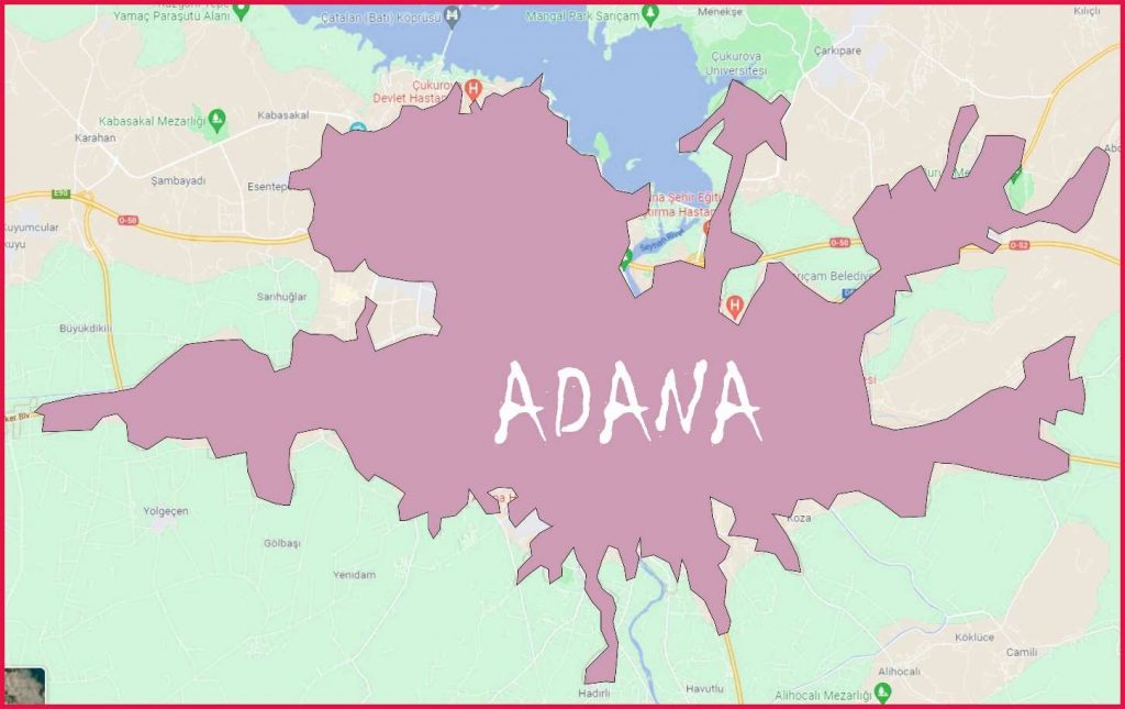 Adana tartomány térképen