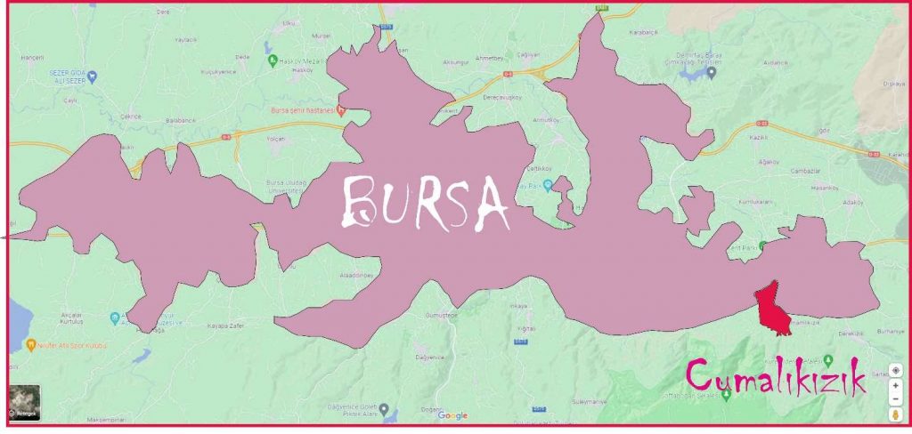 Bursa alak a térképen